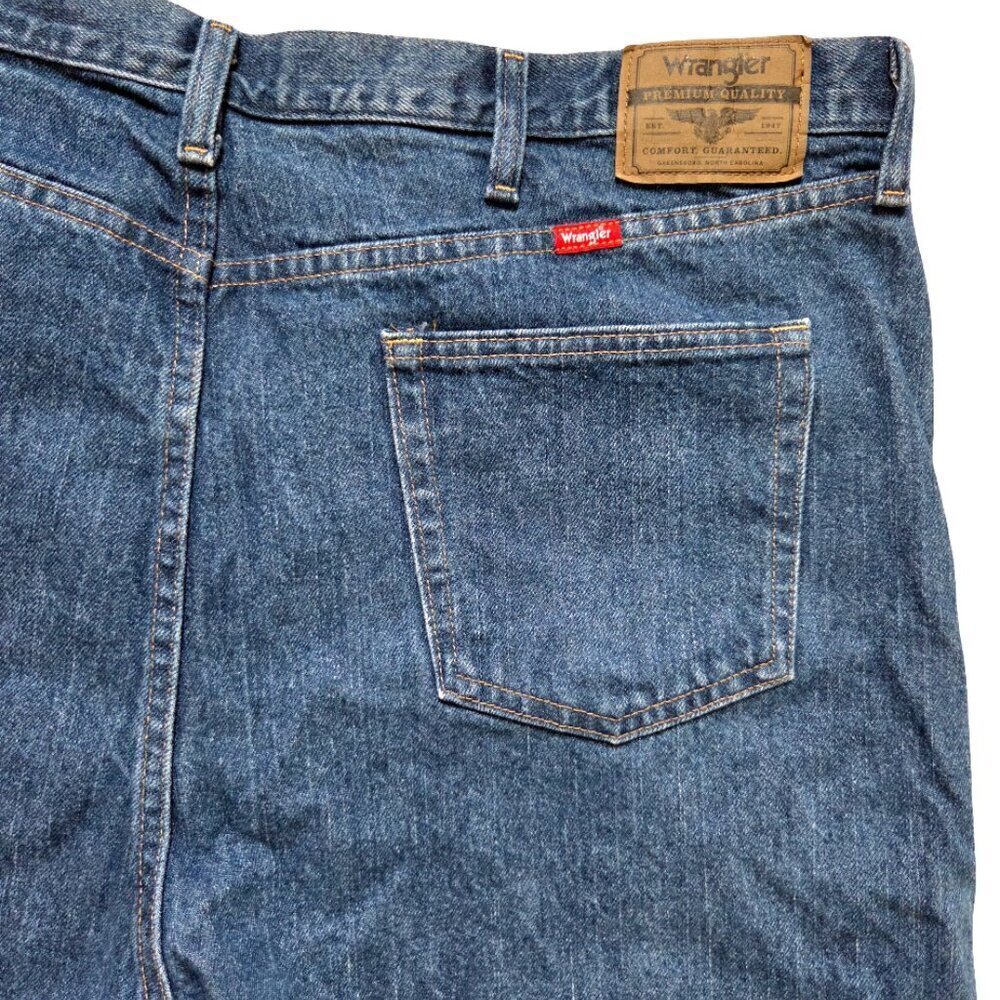 Wrangler Jeans 46x30 Mens Blue Denim Straight Leg Regular Fit Cowboy Workwear - Picture 5 of 10